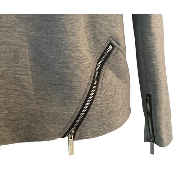 Whitney Eve Gray Scuba Sweatshirt Womans Medium Zipper Accents NEW Streetwear - Picture 3 of 12